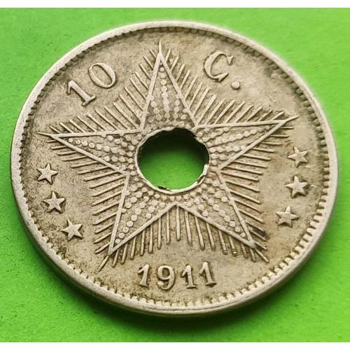Бельгийское Конго 10 сантимов 1911 г.
