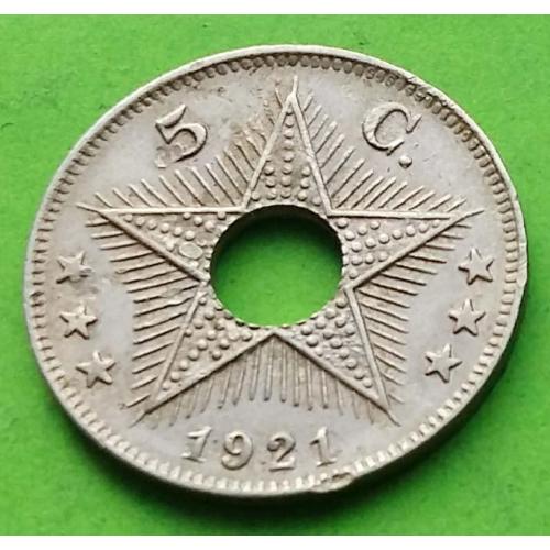 Бельгийское Конго 5 сантимов 1921 г.