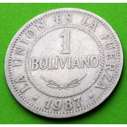 Боливия 1 боливиано 1987 г.