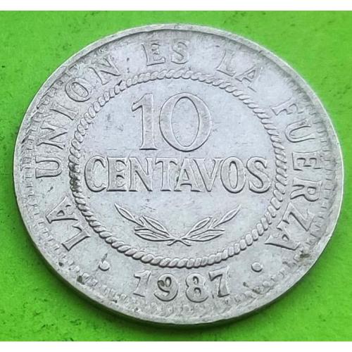 Боливия 10 сентаво 1987 г.