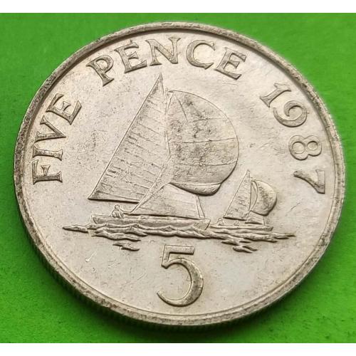 Большая - Гернси 5 пенсов 1987 г. (корабль)