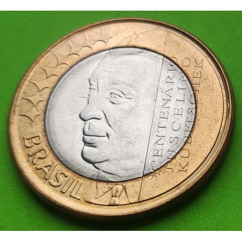 Бразилия 1 реал 2002 г. (Жоселин Кубичек)