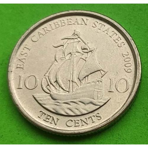 Брит. Вост. Карибы (Вост. Карибские территории) 10 центов 2009 г. (корабль)