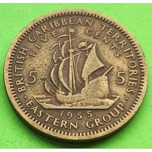 Брит. Вост. Карибы (Вост. Карибские территории) 5 центов 1955 г. (корабль)