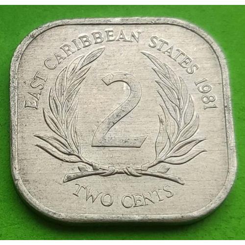 Брит. Вост. Карибы (Восточно-Карибские территории) 2 цента 1981 г.