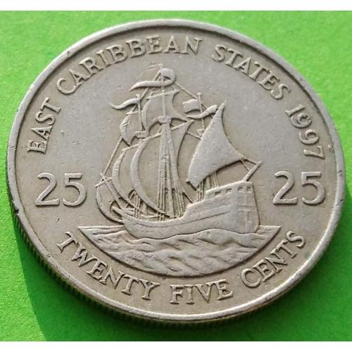 Брит. Вост. Карибы (Восточно-Карибские территории) 25 центов 1997 г. (корабль)
