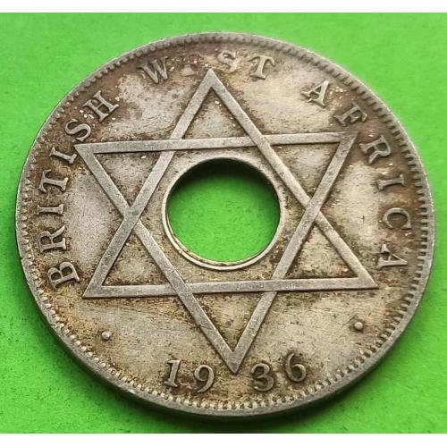 Британская Западная Африка 1/2 пенни 1936 г. (Эдвард VIII) - редкий номинал, один год выпуска