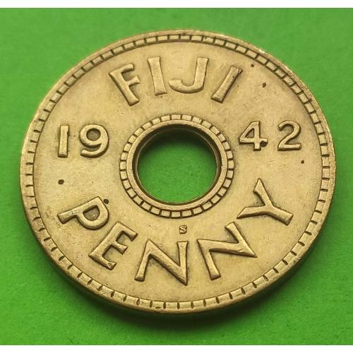 Бронза - Фиджи 1 пенни 1942 г. (отличное состояние)