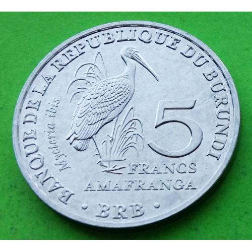 Бурунди 5 франков 2014 г. (птичка 3)