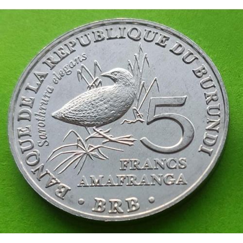 Бурунди 5 франков 2014 г. (птичка 3)