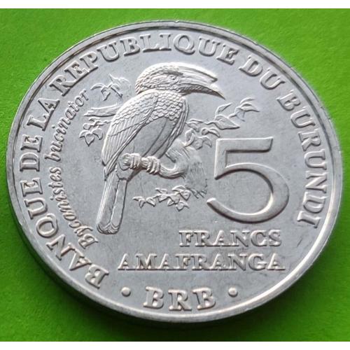 Бурунди 5 франков 2014 г. (птичка 4)