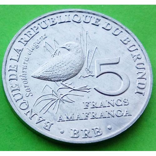 Бурунди 5 франков 2014 г. (птичка 6)