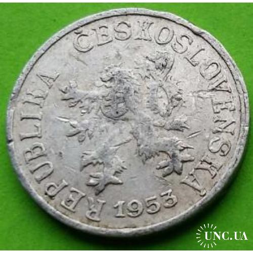 Чехословакия 1 геллер 1953 г. (лев без клетки)