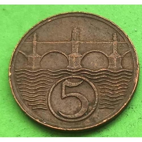 Чехословакия 5 геллеров 1925 г.