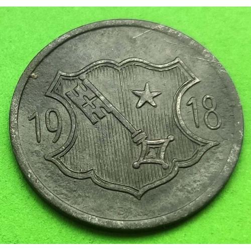 (+++) Цинк - Германия (Вормс) нотгельд 10 пфеннигов 1918 г.