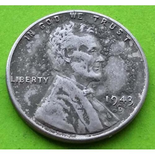 Цинк - США 1 цент 1943 (D) г.