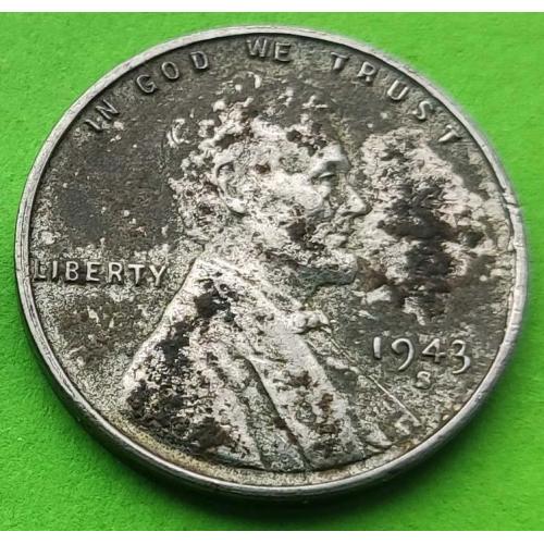 Цинк - США 1 цент 1943 г. (S)