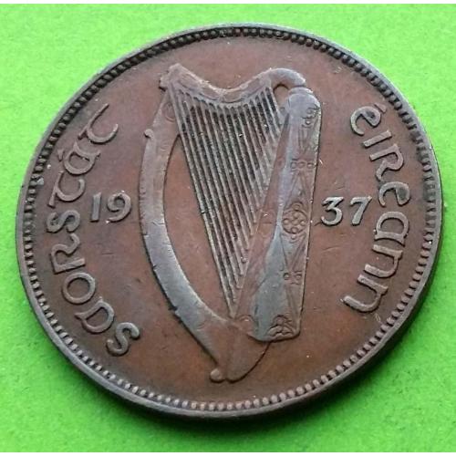 Доминион Ирландское Свободное государство (Ирландия) 1/2 пенса 1937 г. - длинная надпись
