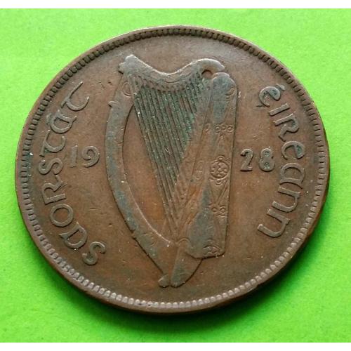 Доминион Ирландское Свободное государство (Ирландия) 1 пенни 1928 г. - длинная надпись