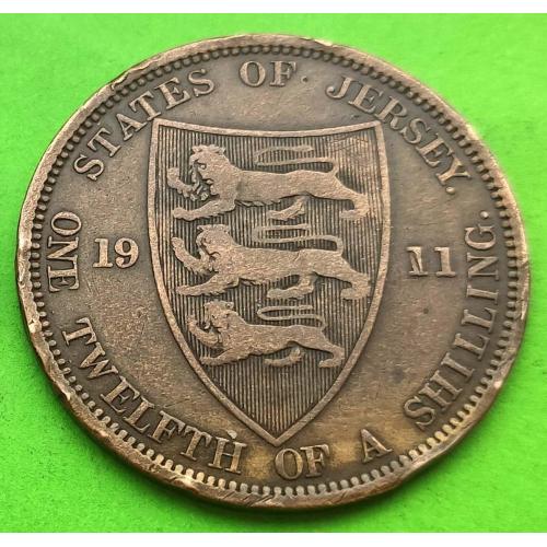 Джерси 1/12 шиллинга 1911 г. (Георг V - ранний тип)