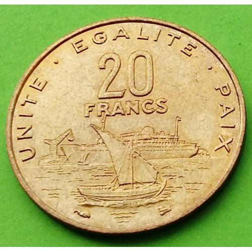 UNC - Джибути 20 франков 1996 г. (корабль)