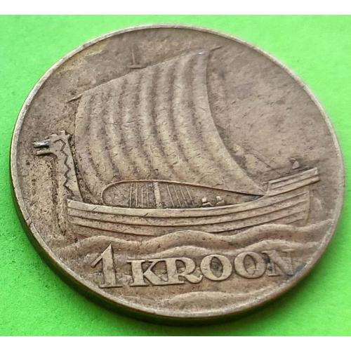 Эстония 1 крона 1934 г. (корабль) - редкая эмиссия