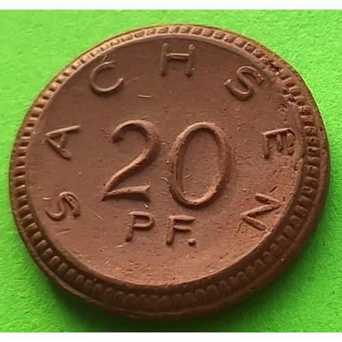 Фарфор - Нотгельд - Германия (Саксония) 20 пфеннигов 1921 г.