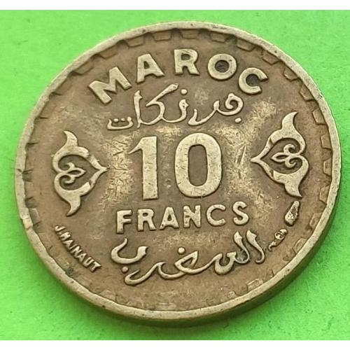 Фр. Марокко 10 франков 1951 (1371) г.