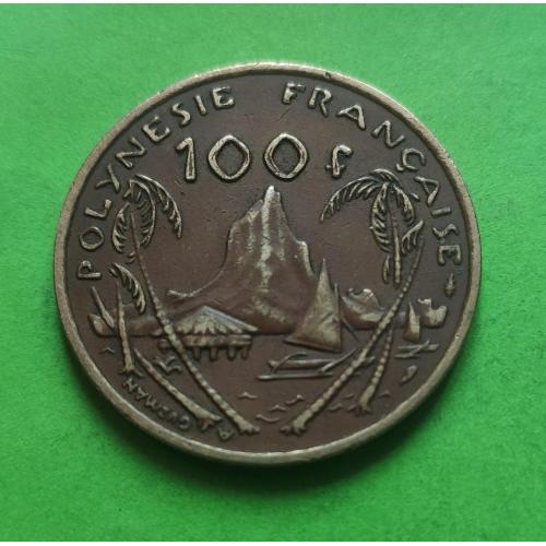 Фр. Полинезия 100 франков 1976 г. - коричневая