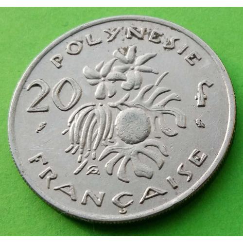 Фр. Полинезия 20 франков 1967 г. (вариант пореже, без I.E.O.M.) - отличное состояние