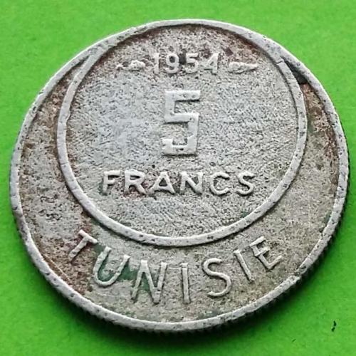 Фр. Тунис 5 франков 1954 г.