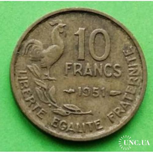 Франция 10 франков 1951 г.