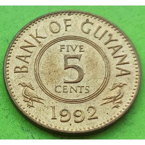 Гайана 5 центов 1992 г.