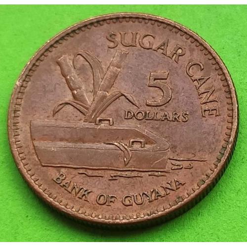 Гайана 5 долларов 2002 г.