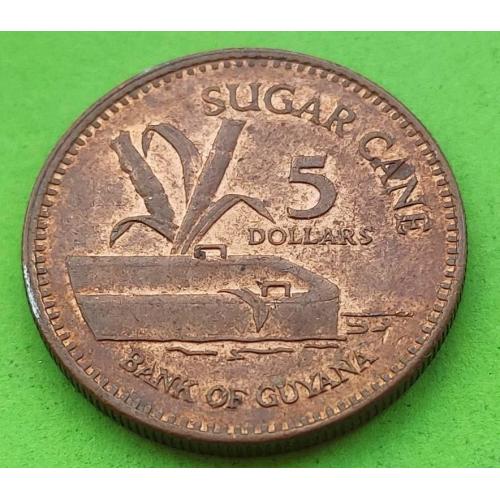 Гайана 5 долларов 2002 г.