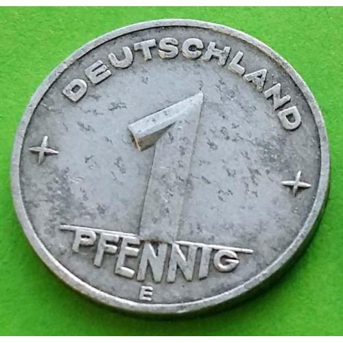 ГДР 1 пфенниг 1950 г. (E) - редкий монетный двор
