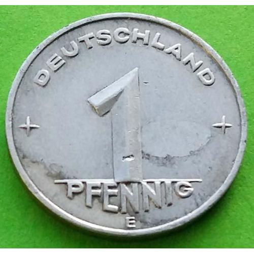 ГДР 1 пфенниг 1953 г. (E) - редкий монетный двор