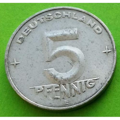 ГДР 5 пфеннигов 1953 г. (E) - редкий монетный двор