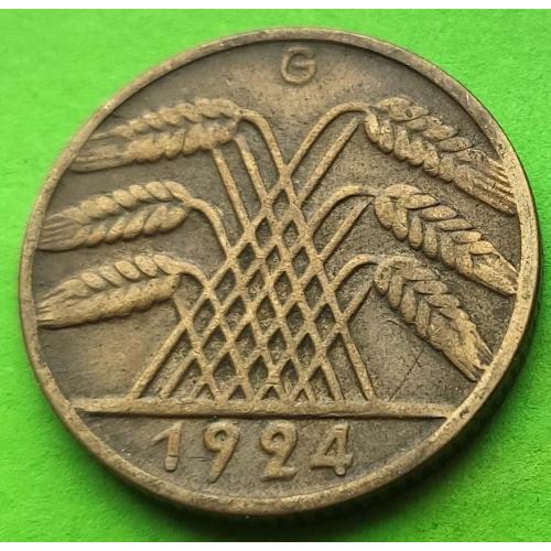 Германия 10 пфеннигов 1924 г. (G)