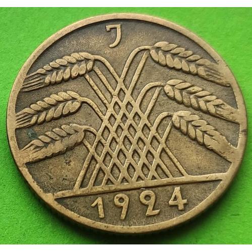 Германия 10 пфеннигов 1924 г. (J)