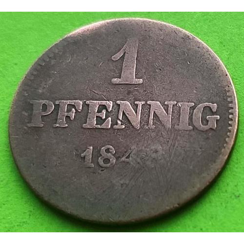 Германия (Саксония) 1 пфенниг 1848 г.