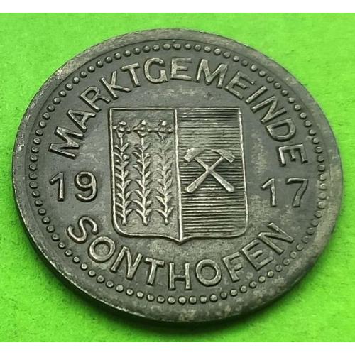 (+++) Германия (Зонтхофен) нотгельд 10 пфеннигов 1917 г.