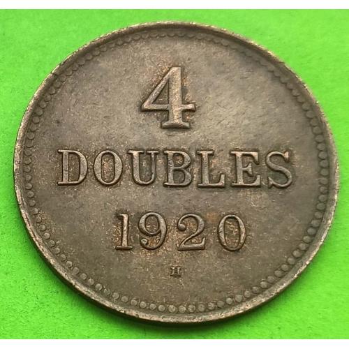 Гернси 4 дабла 1920 г. (кустик на гербе)