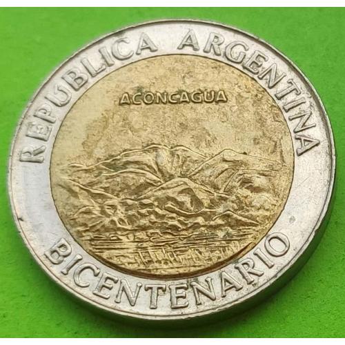 Холмы - Аргентина 1 песо 2010 г. - серия 200 лет Аргентине 