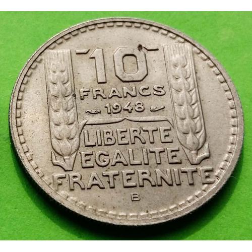 Хорошее состояние - Франция 10 франков 1948 г.