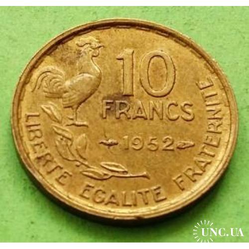 Хорошее состояние - Франция 10 франков 1952 г.