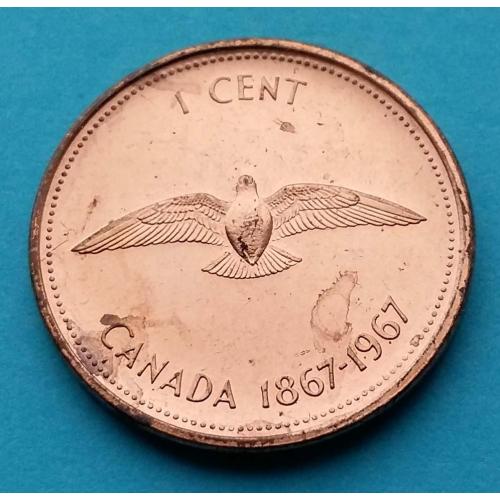 Хорошее состояние - Канада 1 цент 1967 г.