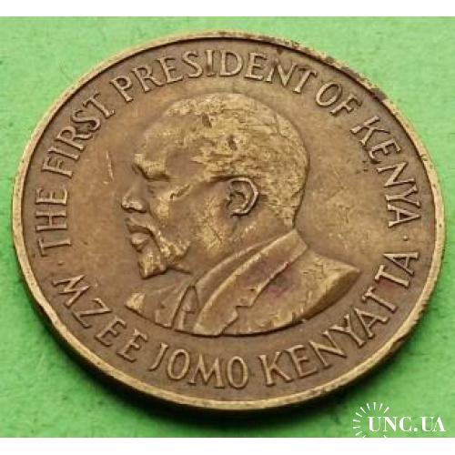Хорошее состояние - Кения 5 центов 1971 г. (с надписью вокруг портрета)