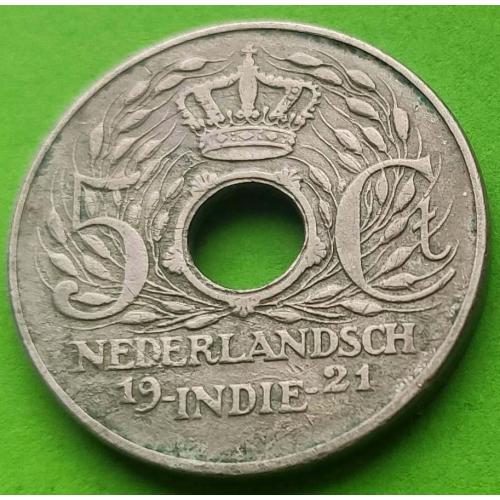 Хорошее состояние - Нид. Индия 5 центов 1921 г.