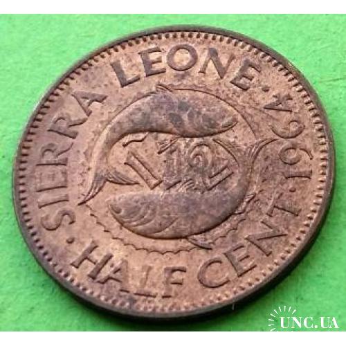 Хорошее состояние - Сьерра-Леоне 1-2 цента 1964 г.